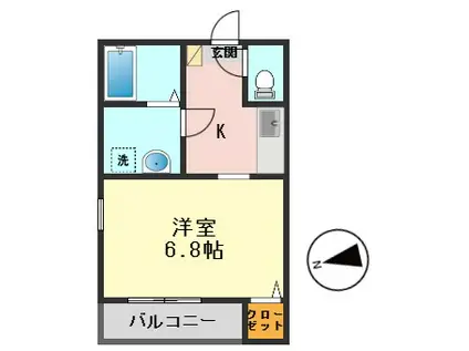 CFハイツ小岩(1K/2階)の間取り写真