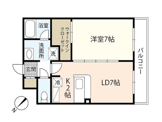 オリオリシティV(1LDK/2階)の間取り写真