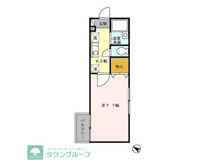 コーポハナミヅキ(1K/2階)の間取り写真