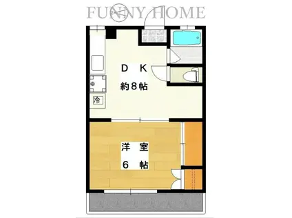 ハイツ旭(1DK/3階)の間取り写真