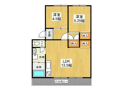 第二ACビル(2LDK/1階)の間取り写真