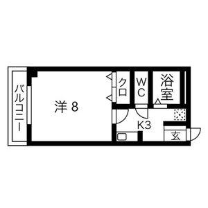 ポルトハイツ(1K/2階)の間取り写真
