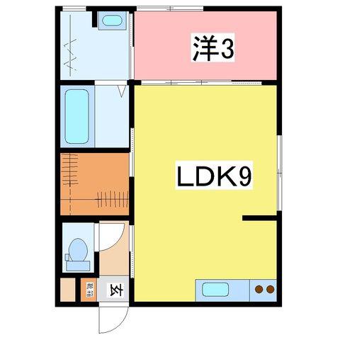 INTEGRAL MINORI(1LDK/2階)の間取り写真