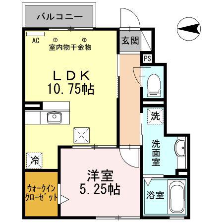 アジュールII(1LDK/1階)の間取り写真