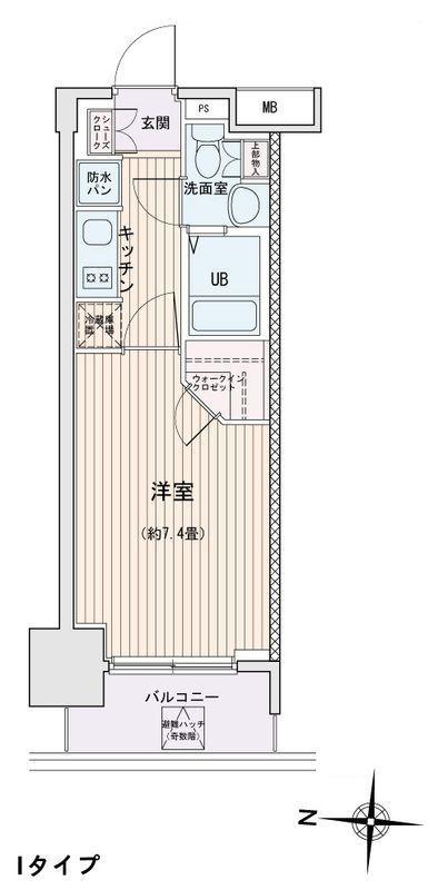 エスティメゾン錦糸町II(1K/4階)の間取り写真