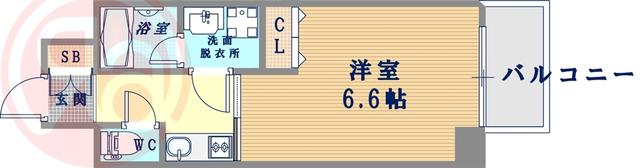アスヴェル江戸堀(1K/2階)の間取り写真