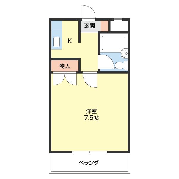 MFシティマンション(1K/2階)の間取り写真