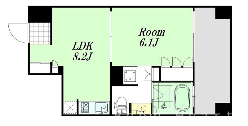 リーガル梅田イースト(1LDK/11階)の間取り写真