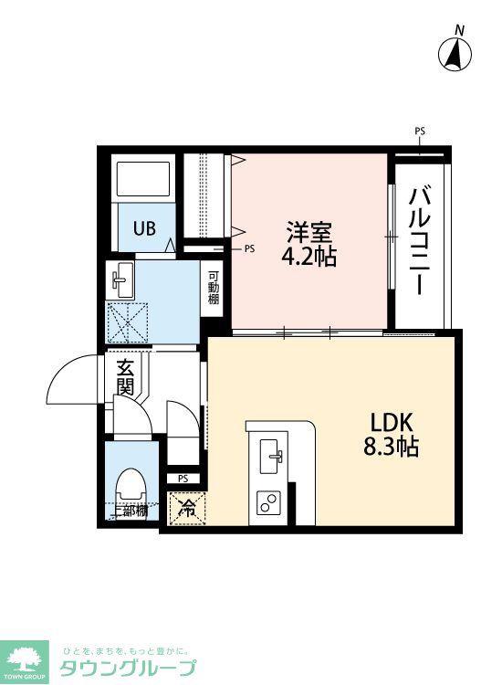ROBOT HOME 北浦和(1LDK/1階)の間取り写真