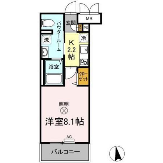 フォレスタ岡山医大南(1K/3階)の間取り写真