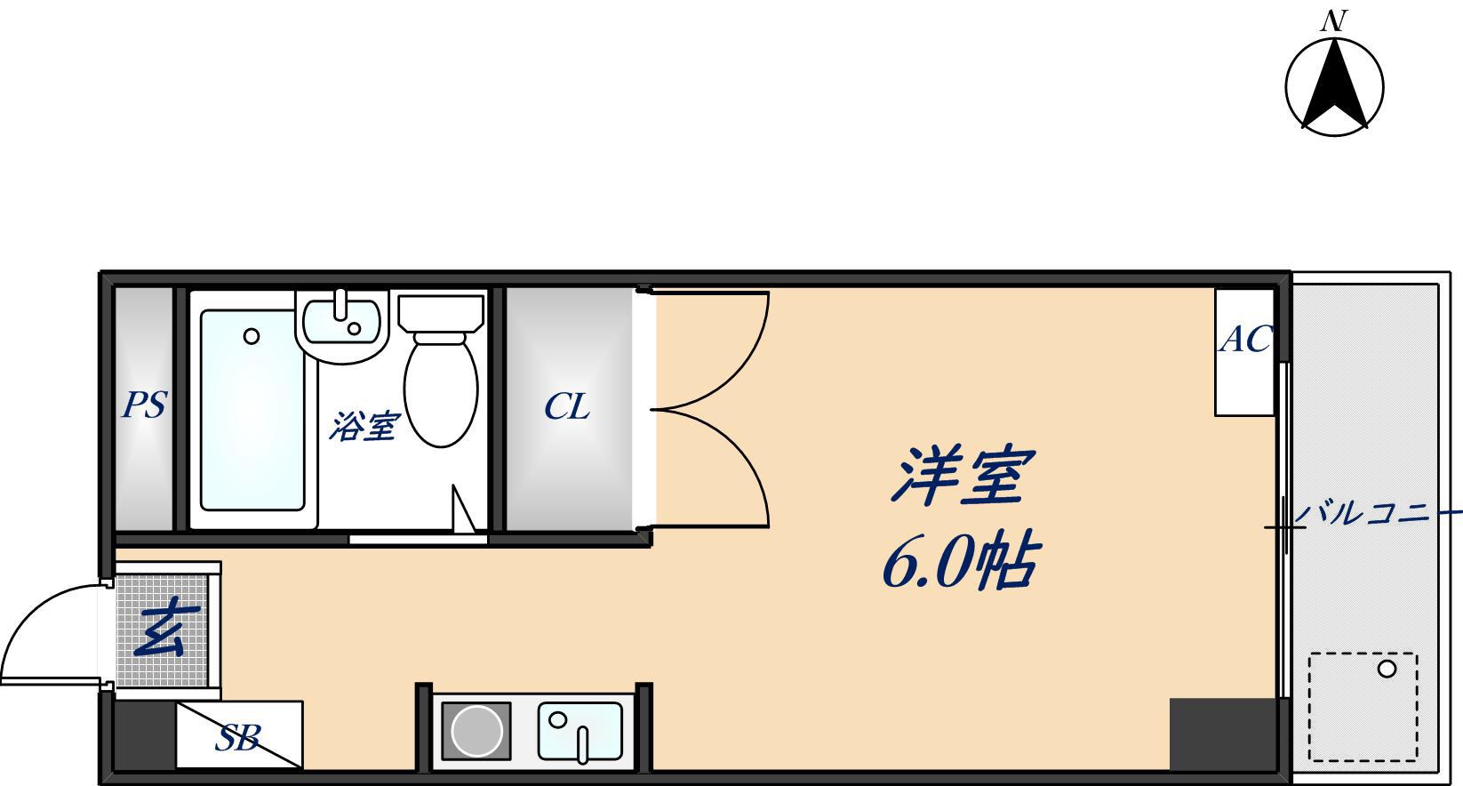 I-SPACIO花園II(1K/2階)の間取り写真