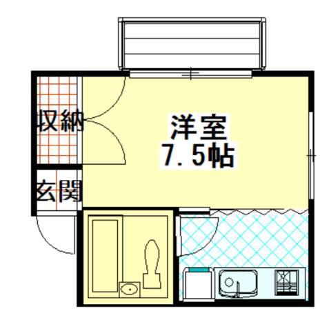 ロジェ大山(ワンルーム/2階)の間取り写真