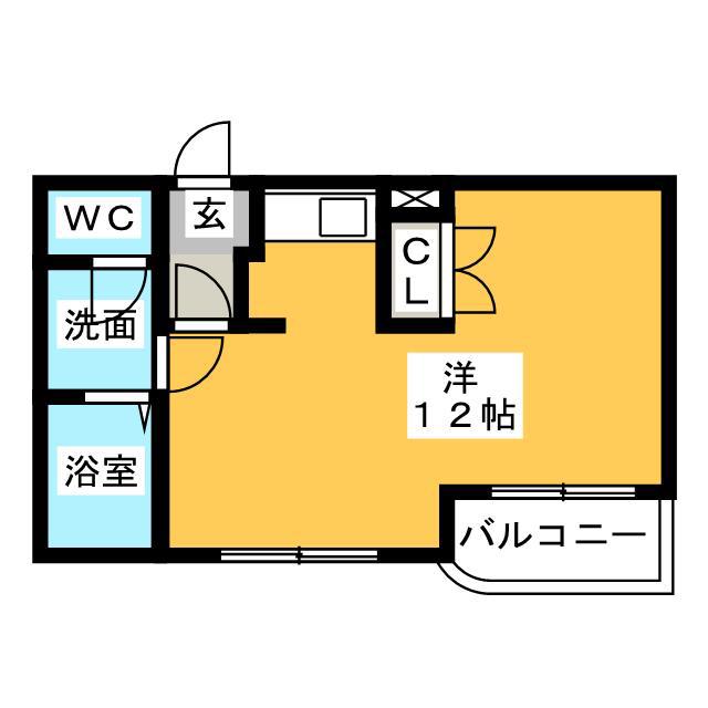 BEANS(ワンルーム/2階)の間取り写真