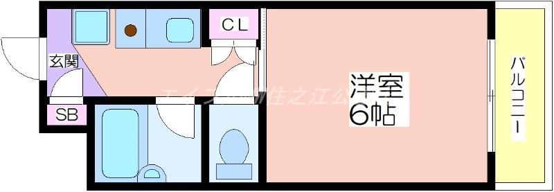 アソシアI(1K/5階)の間取り写真