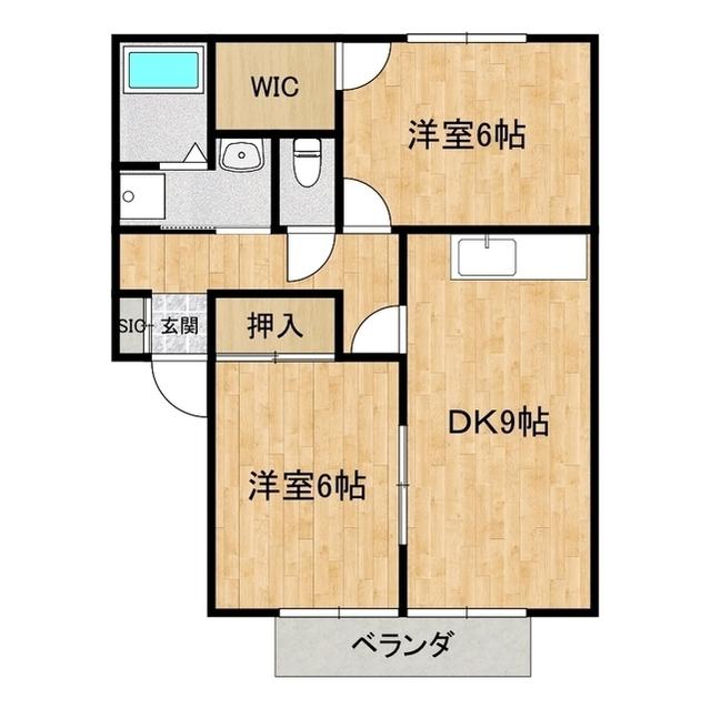 サニーヒル・赤塚A(2DK/1階)の間取り写真