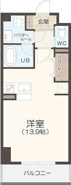 PREMIUM TOWN PLACE(ワンルーム/7階)の間取り写真