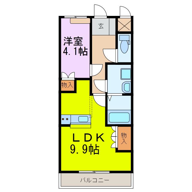 フォレストヴィラ(1LDK/1階)の間取り写真