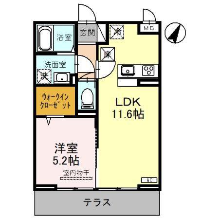 ノーブルパレス(1LDK/3階)の間取り写真