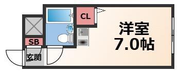 小若江スカイハイツ(ワンルーム/1階)の間取り写真