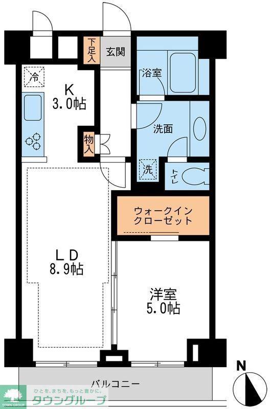 NTPRレジデンス鷹番(1LDK/1階)の間取り写真
