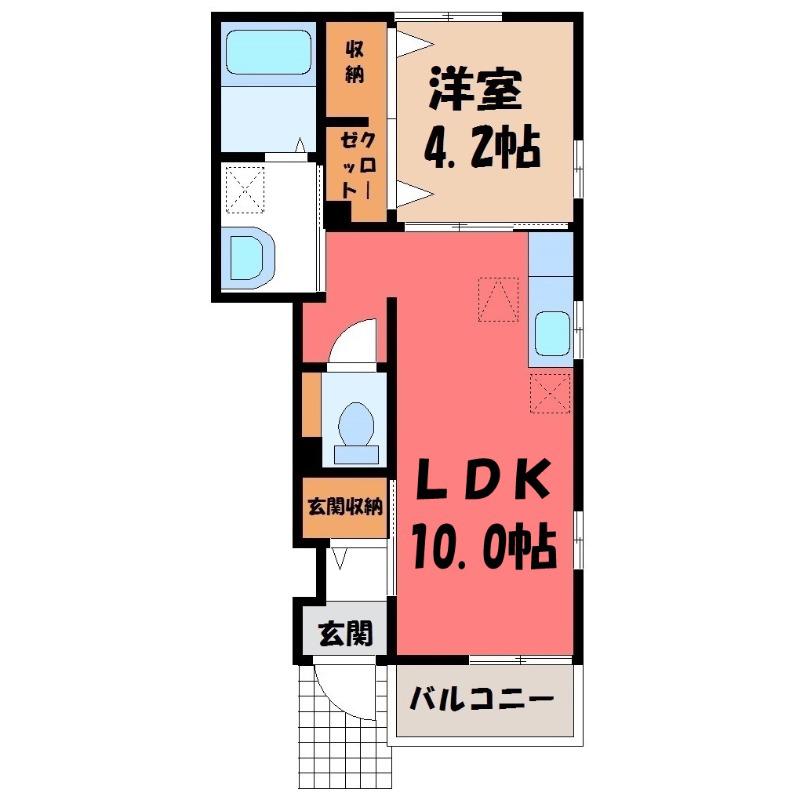 サンデーア・オチアイ(1LDK/1階)の間取り写真