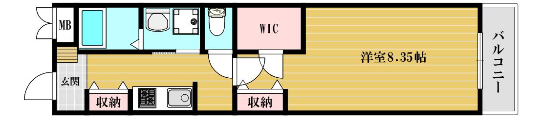 グランツあびこIII(1K/2階)の間取り写真