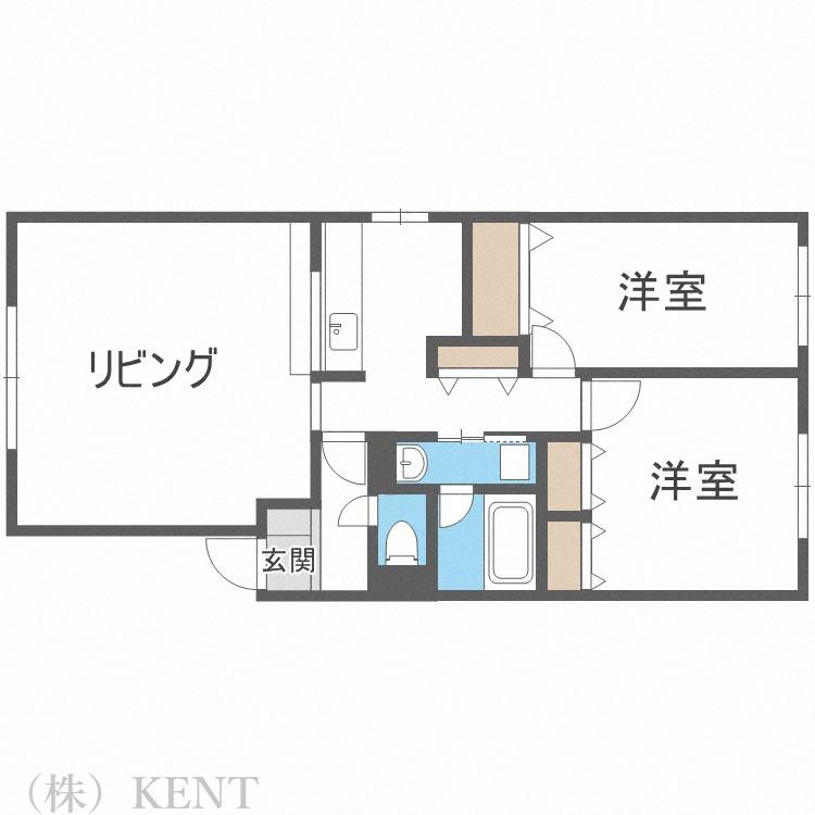 ING R-II(2LDK/1階)の間取り写真