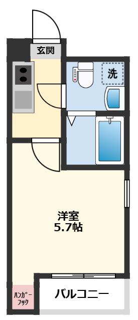 GLUCK船橋(1K/1階)の間取り写真