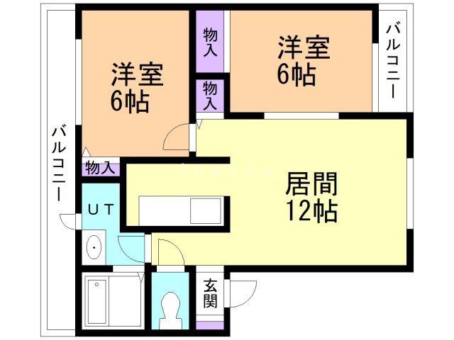 ハイセレールセレッソA(2LDK/2階)の間取り写真