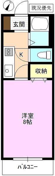 ジュリアス踏入(1K/2階)の間取り写真