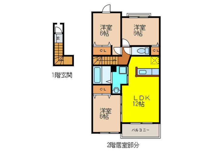サンウィングスII(3LDK/2階)の間取り写真
