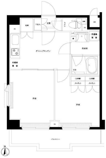 ルーブル大鳥居六番館(2DK/7階)の間取り写真