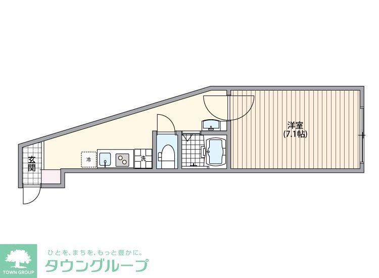 SOLASIARESIDENCE上板橋(1K/1階)の間取り写真
