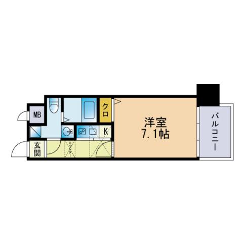 エステートモア天神WHARF(1K/10階)の間取り写真