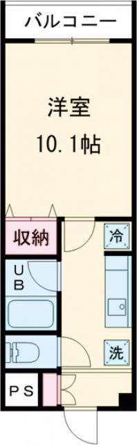 ピュアライフ空(1K/4階)の間取り写真