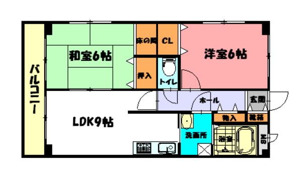 エランドール(2LDK/2階)の間取り写真