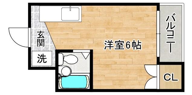 コーポえなみ(ワンルーム/5階)の間取り写真