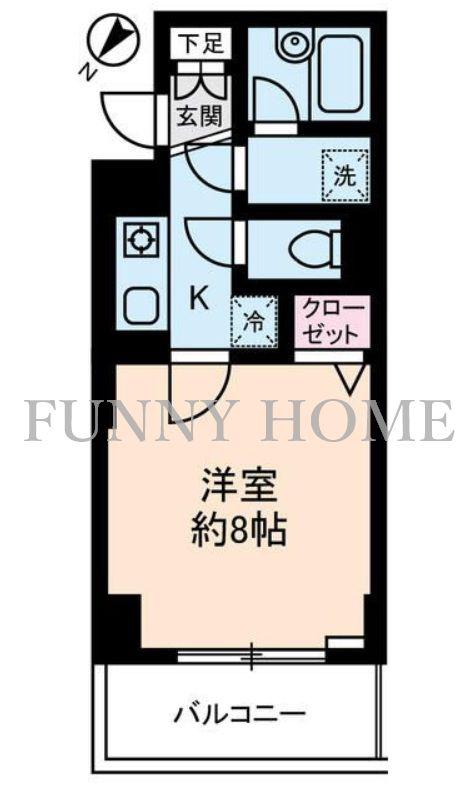 ソレイユ駒沢(1K/5階)の間取り写真
