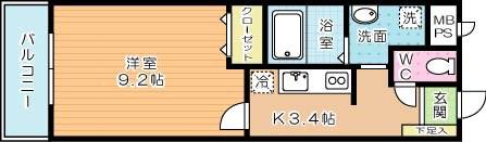 FOREST COURTI(1K/1階)の間取り写真