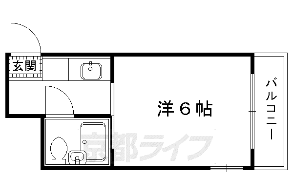 二軒茶屋マンション(1K/1階)の間取り写真