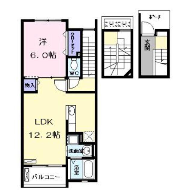 FRANC O(1LDK/3階)の間取り写真