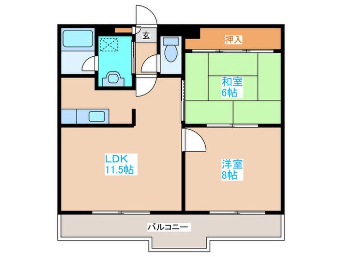 ノール北円山(2LDK/7階)の間取り写真