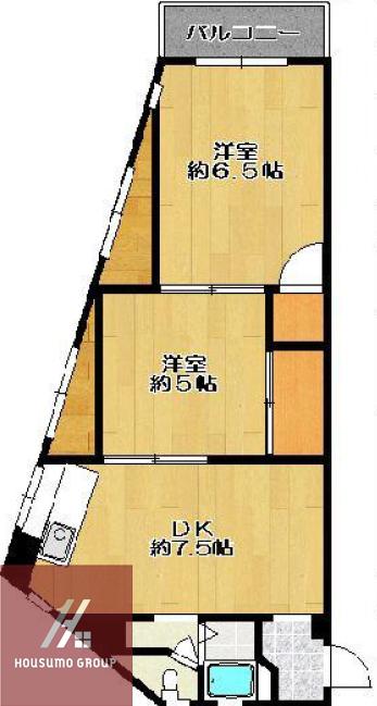 西本マンション(2DK/2階)の間取り写真