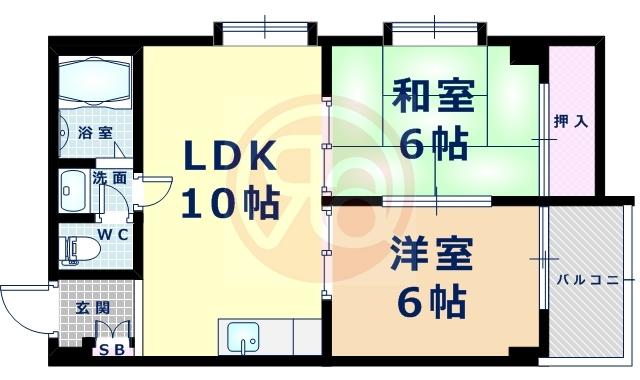 メゾン・エルナード(2LDK/7階)の間取り写真