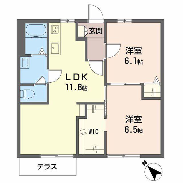 ハイツリバティB棟(3DK/1階)の間取り写真
