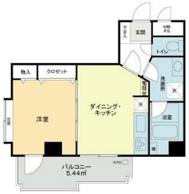 ライオンズマンション亀有第3(1DK/4階)の間取り写真