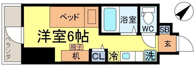 ライジングメゾン新小岩(ワンルーム/9階)の間取り写真