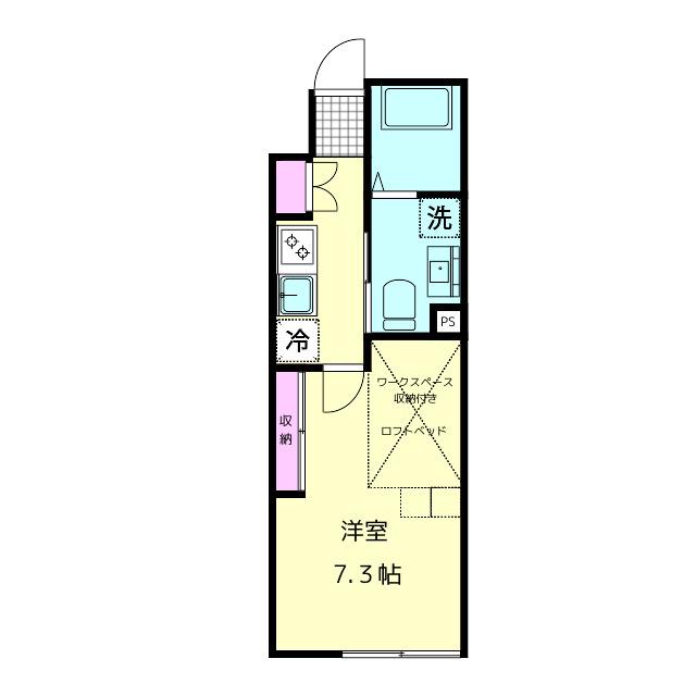 C BELLE DEMEURU(1K/1階)の間取り写真