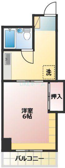 グリーンターフ南八幡(1DK/4階)の間取り写真