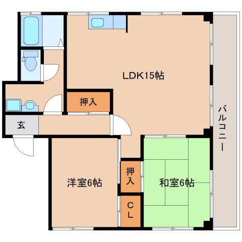 やぎもとビル(2LDK/5階)の間取り写真